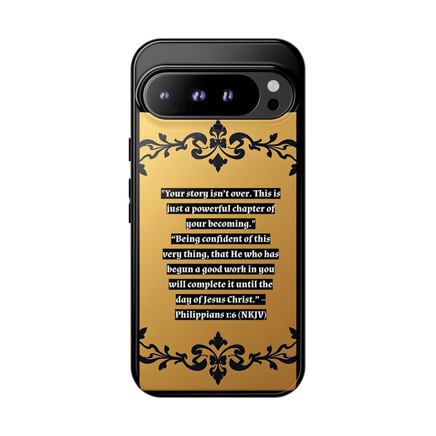 Elegant Floral Motif Phone Case - Tough Cases with Vintage Design - "Your story isn't over"