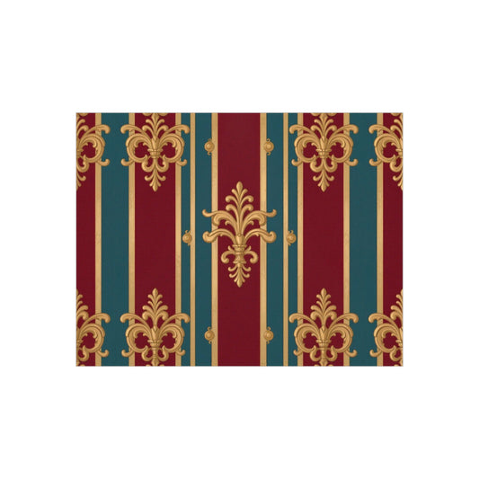 Elegant Foam Board Decor, Vintage Wall Art, Home Decor, Birthday Backdrop, Event Decoration  - Burgundy Striped Gold Baroque