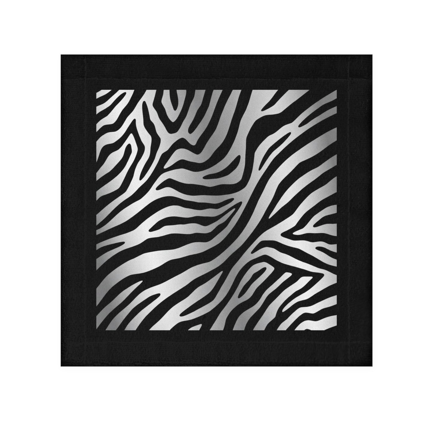 Chic Zebra Print Face Towel - Stylish Bath Collectible - Black Trim
