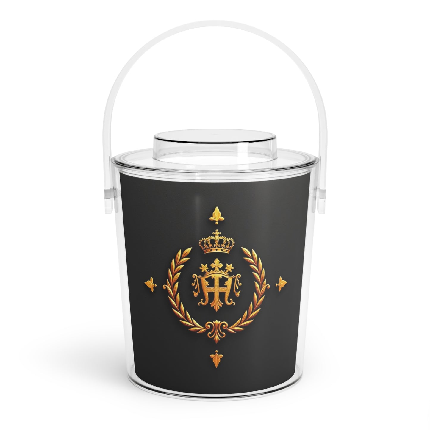 Elegant Party Ice Bucket with Tongs, Luxury Drink Chiller for Entertaining, Home Bar Accessory, Wedding, Holiday Gift - Gold Crest