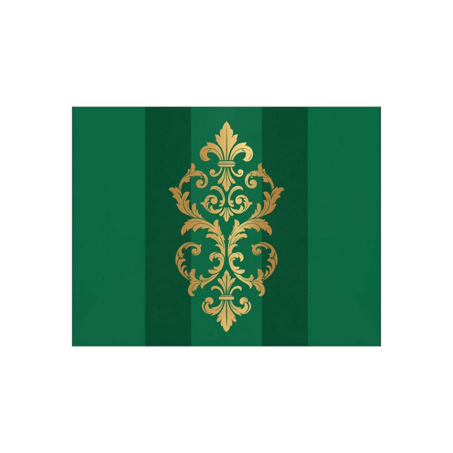 Gold Baroque Green Striped Foam Board Wall Art — Elegant Decorative Plaque