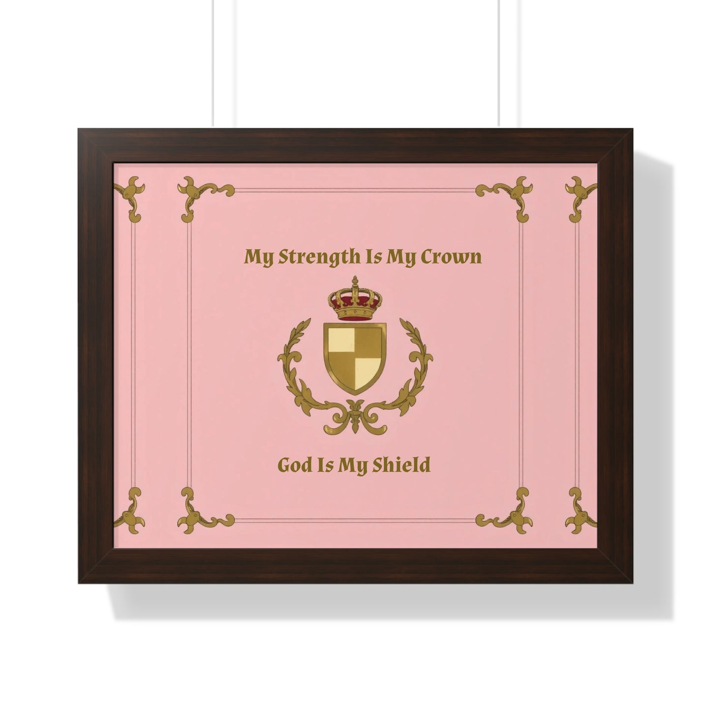 Crest & Crown Spiritual Quote Empowering Framed Poster, Inspirational Wall Art, Crown Design, Home Decor, Motivational Gift, Bible Verse Decoration