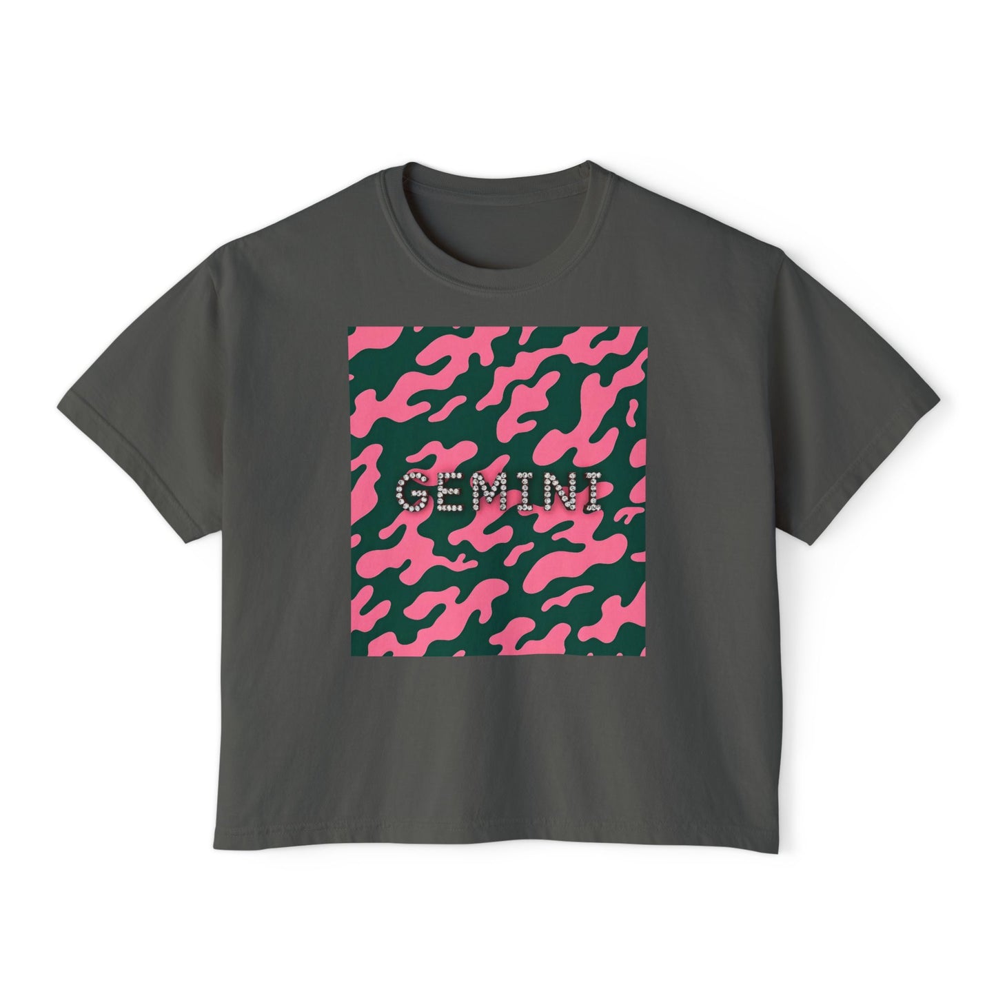 Gemini Camo Women's Boxy Tee - Trendy Astrology Shirt