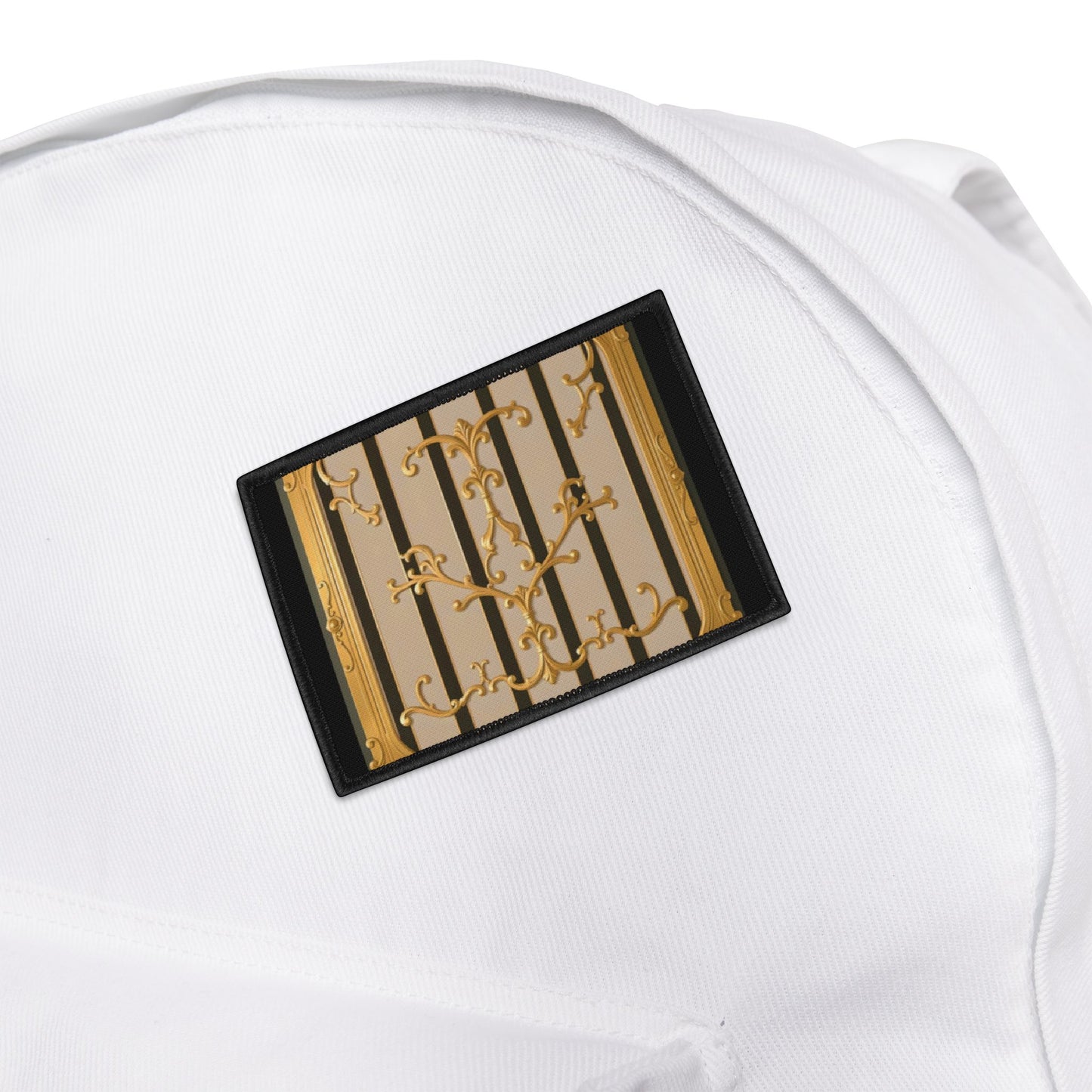 Iron-On Patches - Beige Striped Gold Rococo