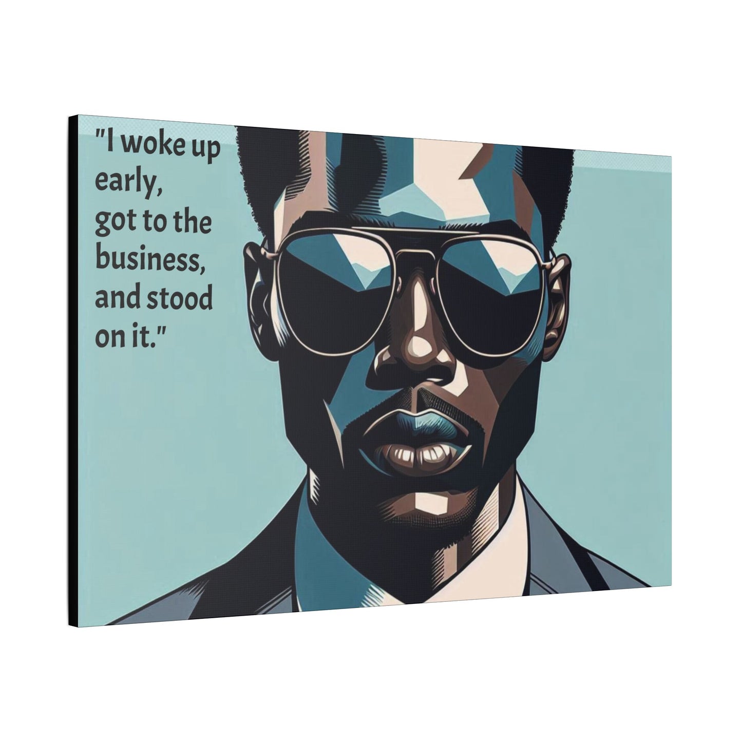 Afro Art Print Canvas, Wall Decor, Satin Stretched Canvas, African American Art, Office Decor, Home Decor - "I woke up early"