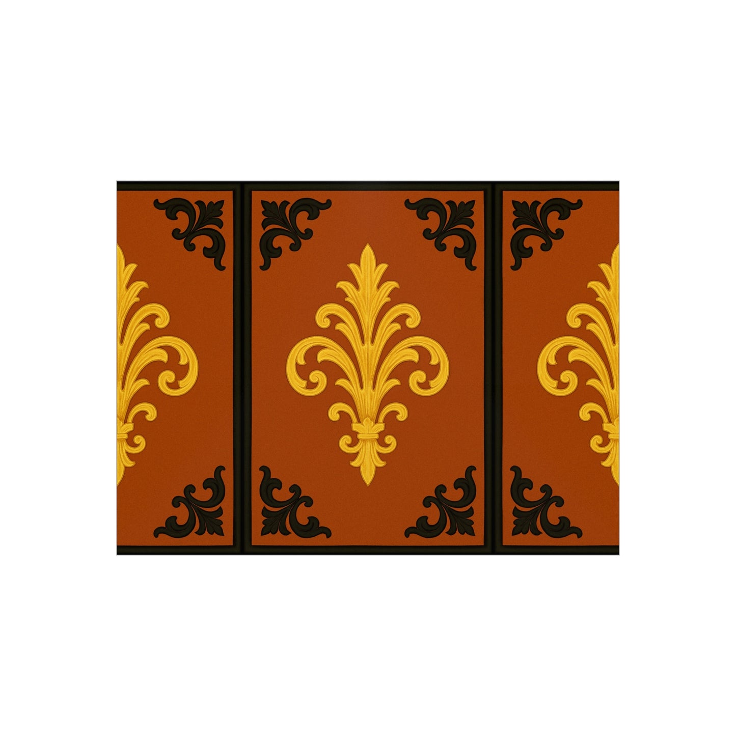 Dusk Terracotta Baroque Foam Board — Baroque Pattern Wall Art (Dusk Terracotta, Gold & Black)