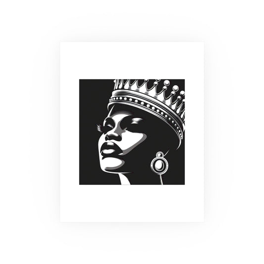 Elegant Crowned Queen Poster - Black & White Art Print, Wall Decor, Home Aesthetic, Gift Idea, Birthday, Celebrations