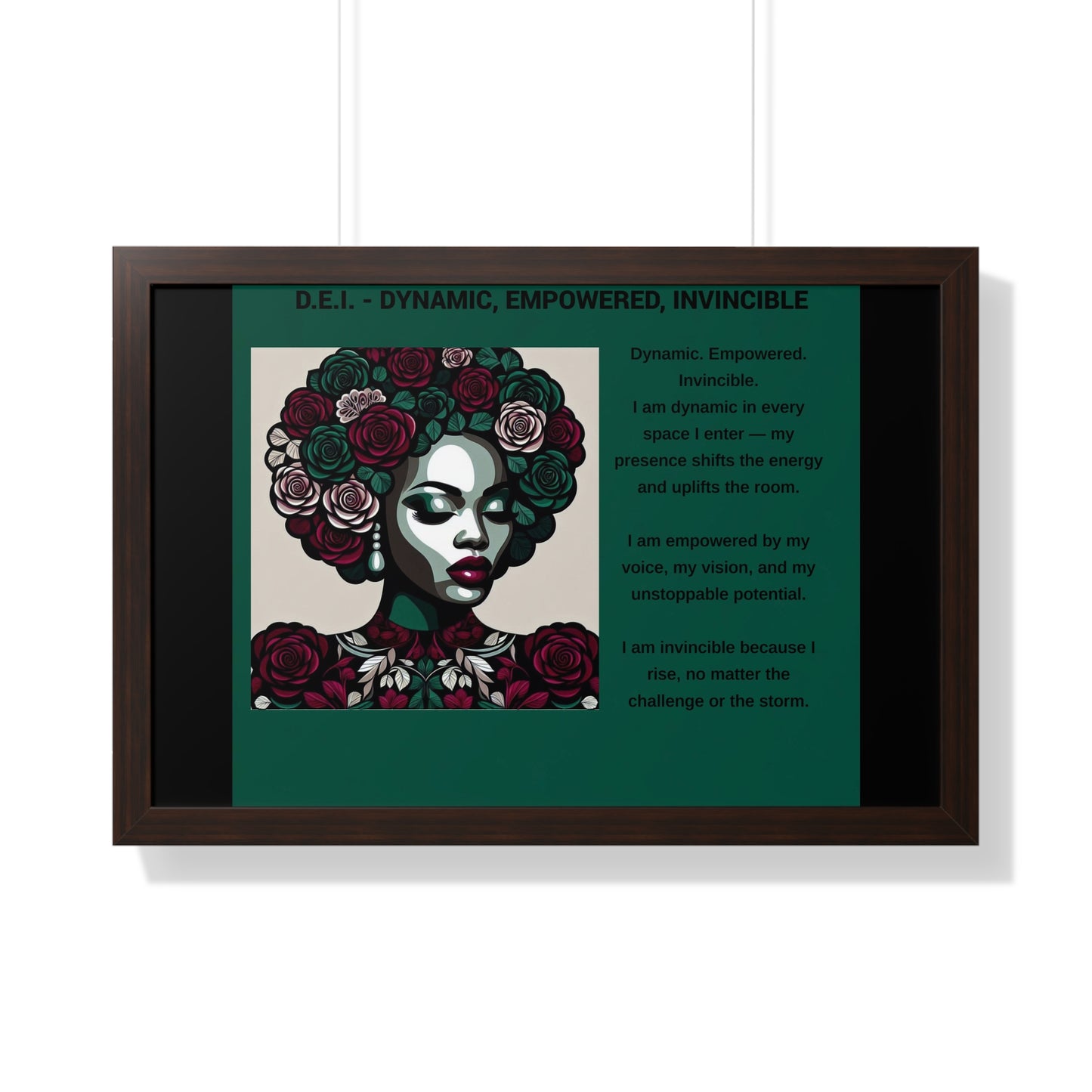 Empowered Woman Framed Poster - Dynamic, Empowered, Invincible Decor for Inspiration