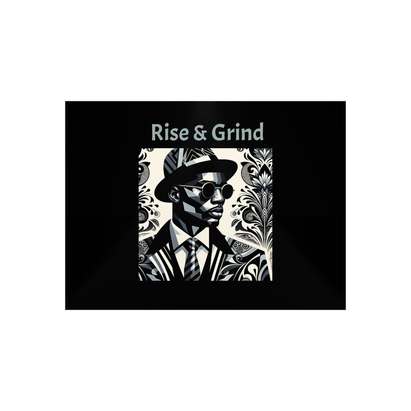 Stylish Wall Art Print, Motivational Home Decor, Office Inspiration, Gift for Entrepreneurs, Rise & Grind Artwork