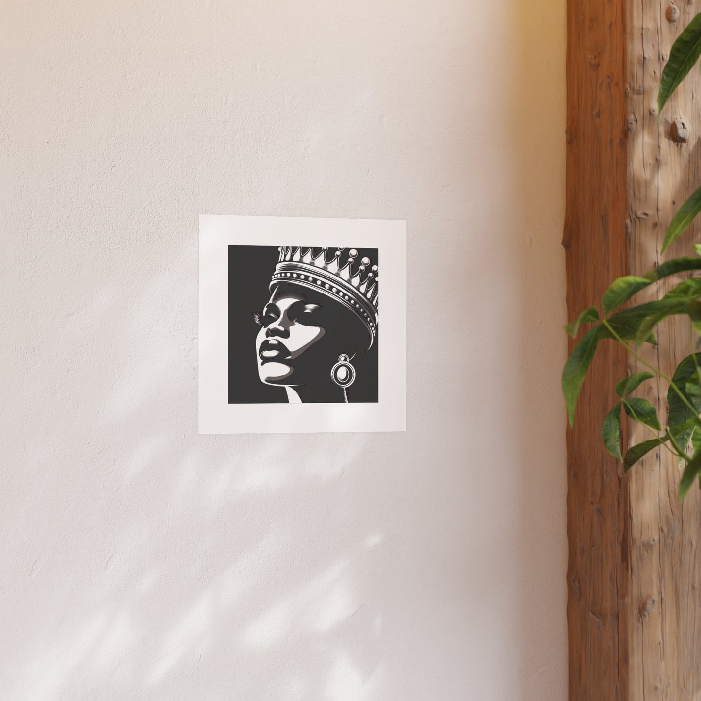 Elegant Crowned Queen Poster - Black & White Art Print, Wall Decor, Home Aesthetic, Gift Idea, Birthday, Celebrations