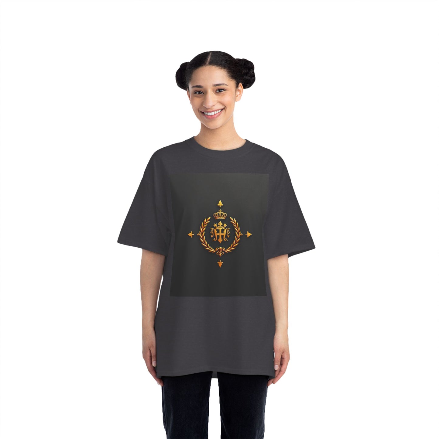 Stylish Gold Emblem T-Shirt, Casual Tee, Unique Gift, Everyday Wear, Graphic Shirt, Fashion Statement - Gold Crest