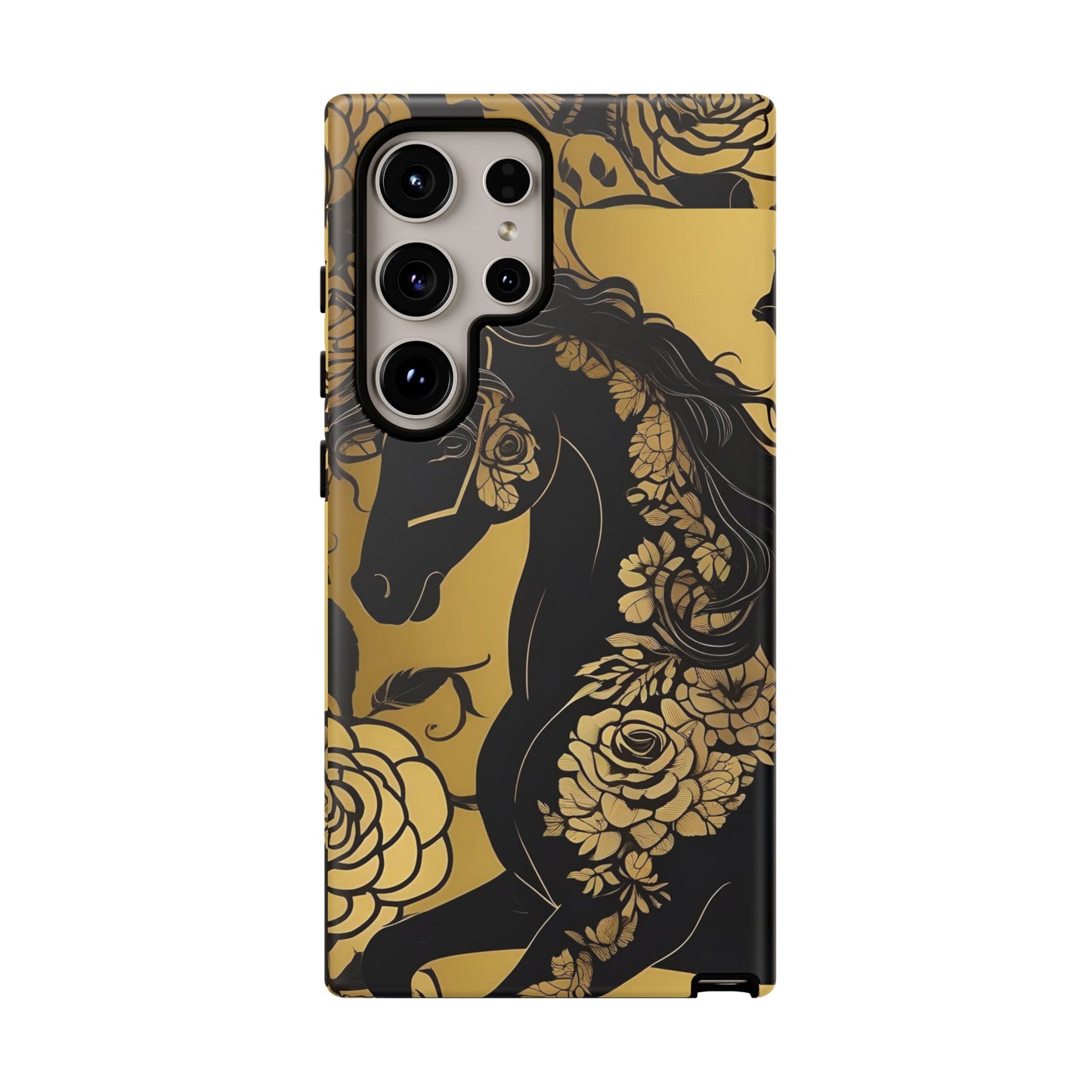 Phone Case - Elegant Horse & Roses Design