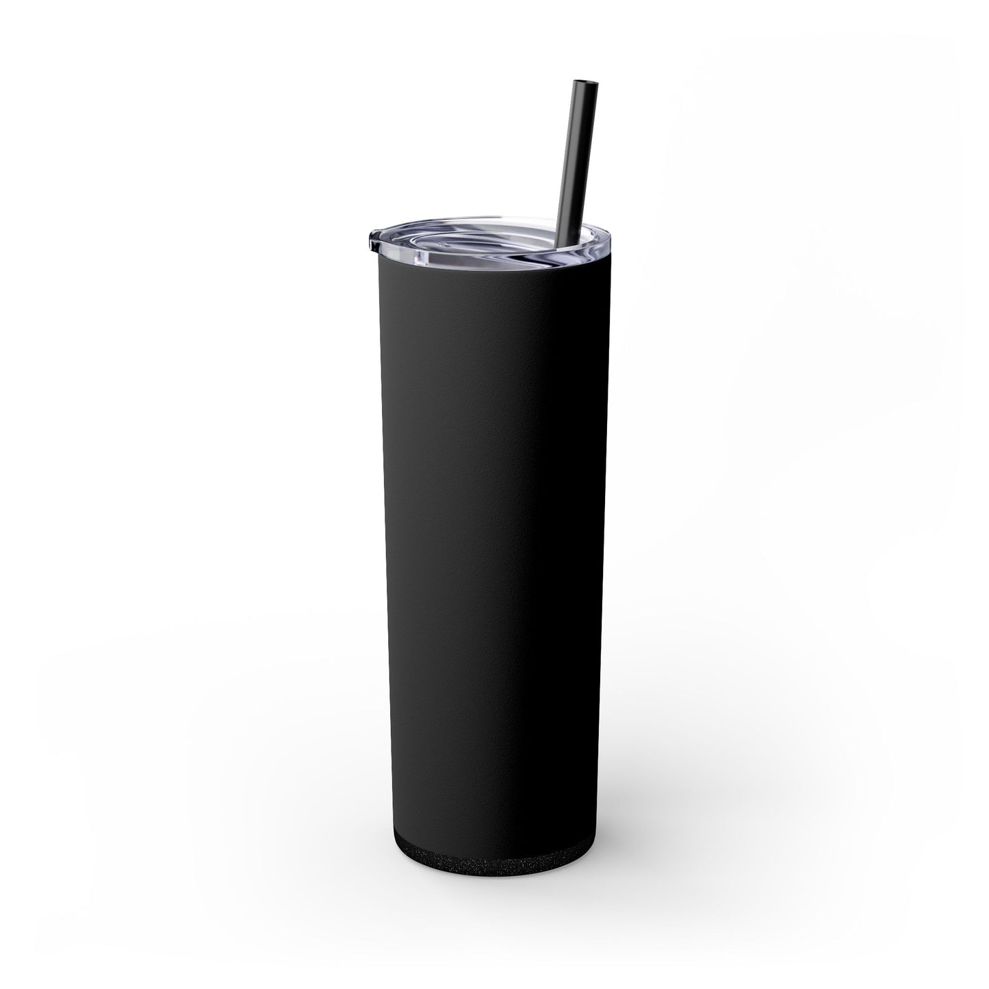 Stylish Black Skinny Tumbler with Straw, 20oz - Perfect for Coffee, Juice, and Smoothies, Ideal Gift for Any Occasion
