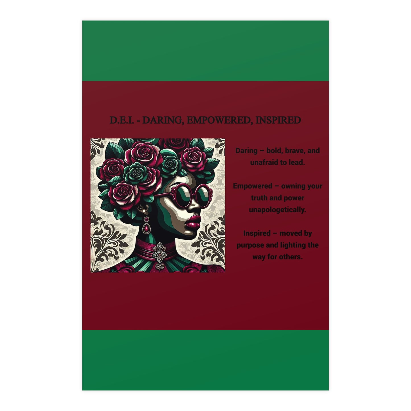 Empowered Woman Matte Poster - Inspirational Art for Home Decor - Daring, Empowered, Inspired