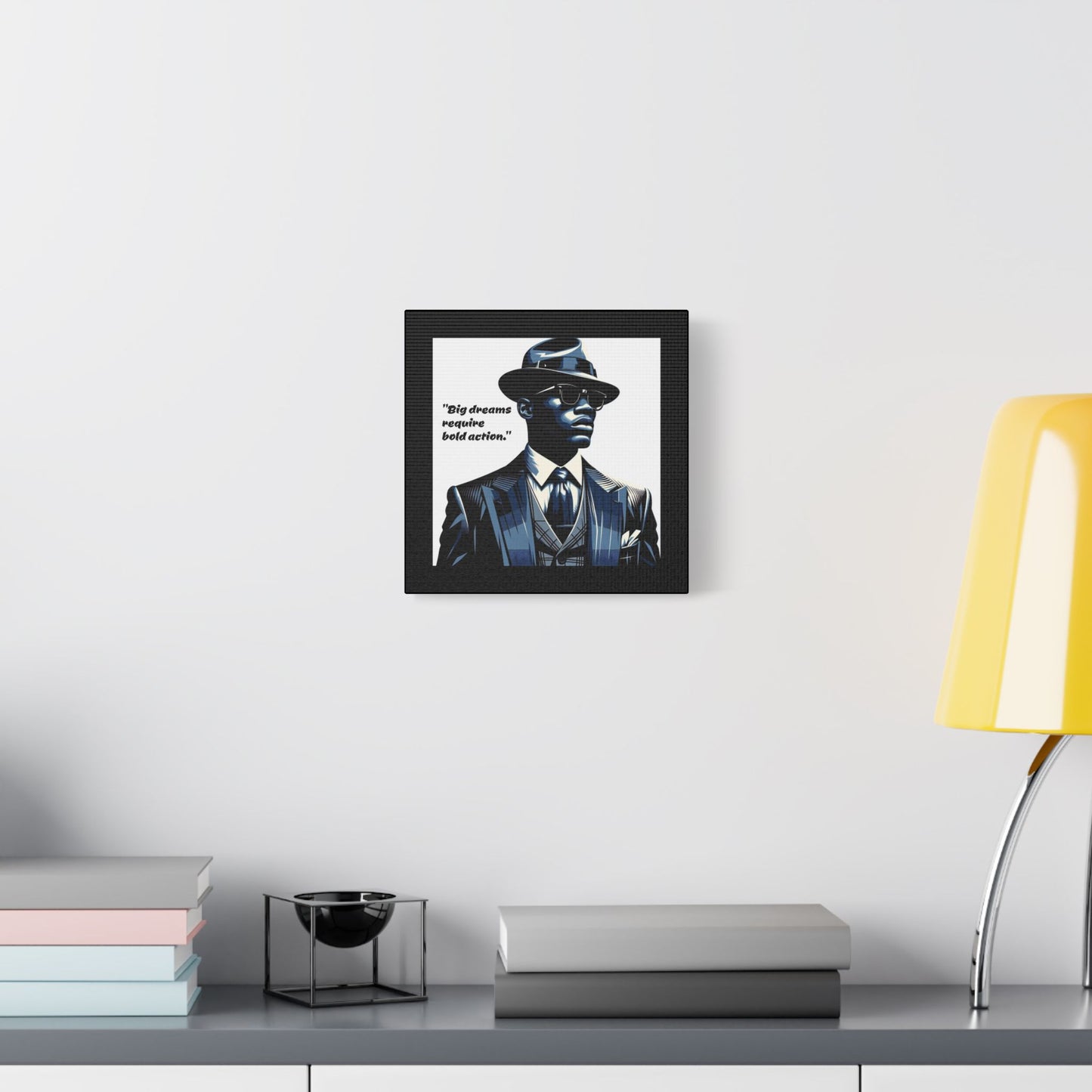 Afro Art Print Canvas, Wall Decor, Satin Stretched Canvas, African American Art, Office Decor, Home Decor - "Big dreams require bold action."