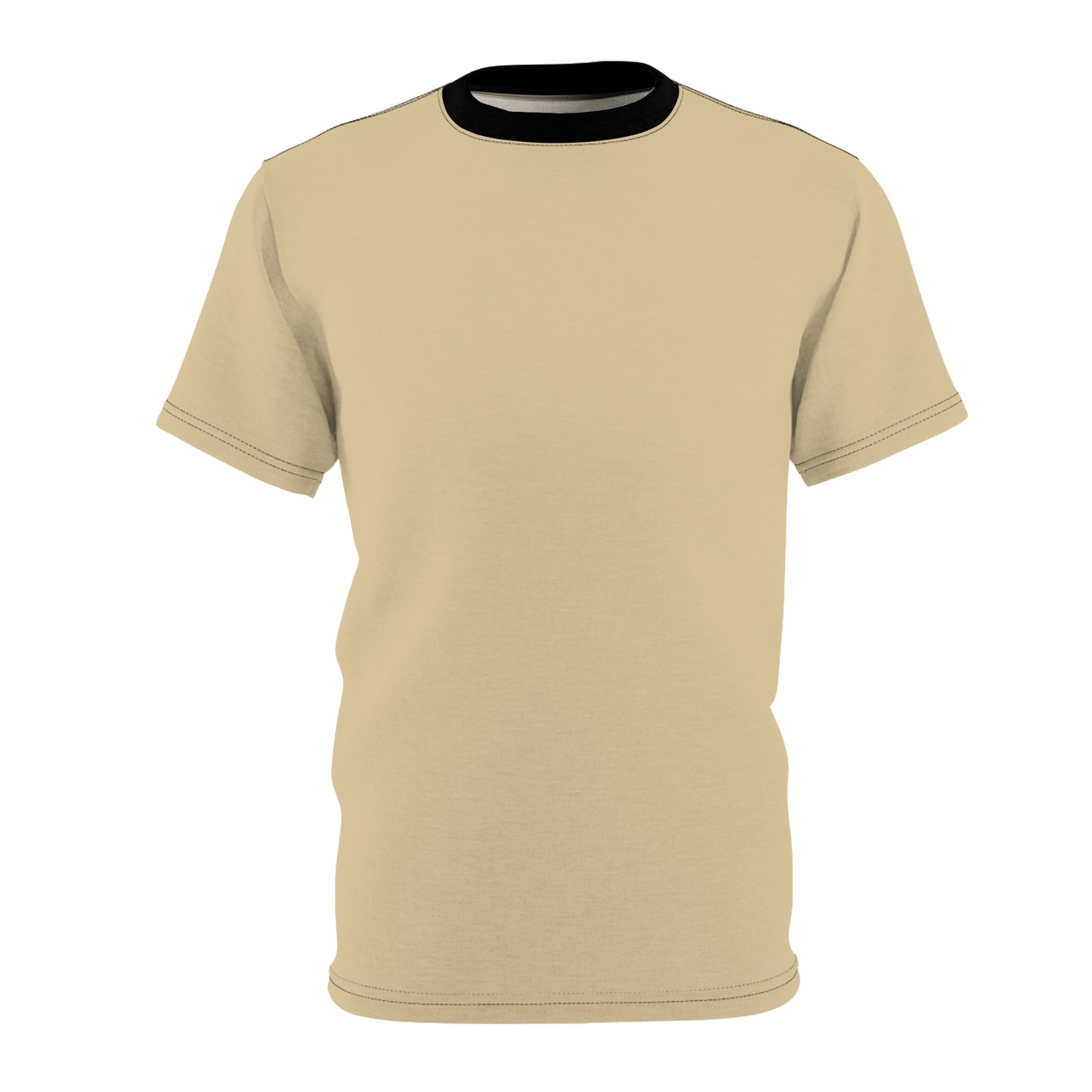 Vanilla Wheat (Black Collar) Stylish Unisex AOP Tee - Perfect for Casual Wear, Gift for Friends, Summer Parties, Unique Fashion Statement, Comfortable