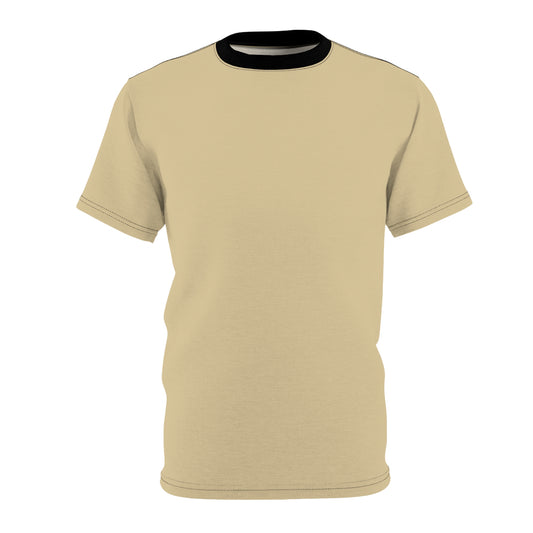 Vanilla Wheat (Black Collar) Stylish Unisex AOP Tee - Perfect for Casual Wear, Gift for Friends, Summer Parties, Unique Fashion Statement, Comfortable