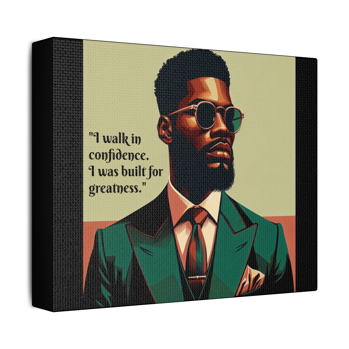 Afro Art Print Canvas, Wall Decor, Satin Stretched Canvas, African American Art, Office Decor, Home Decor - Built For Greatness