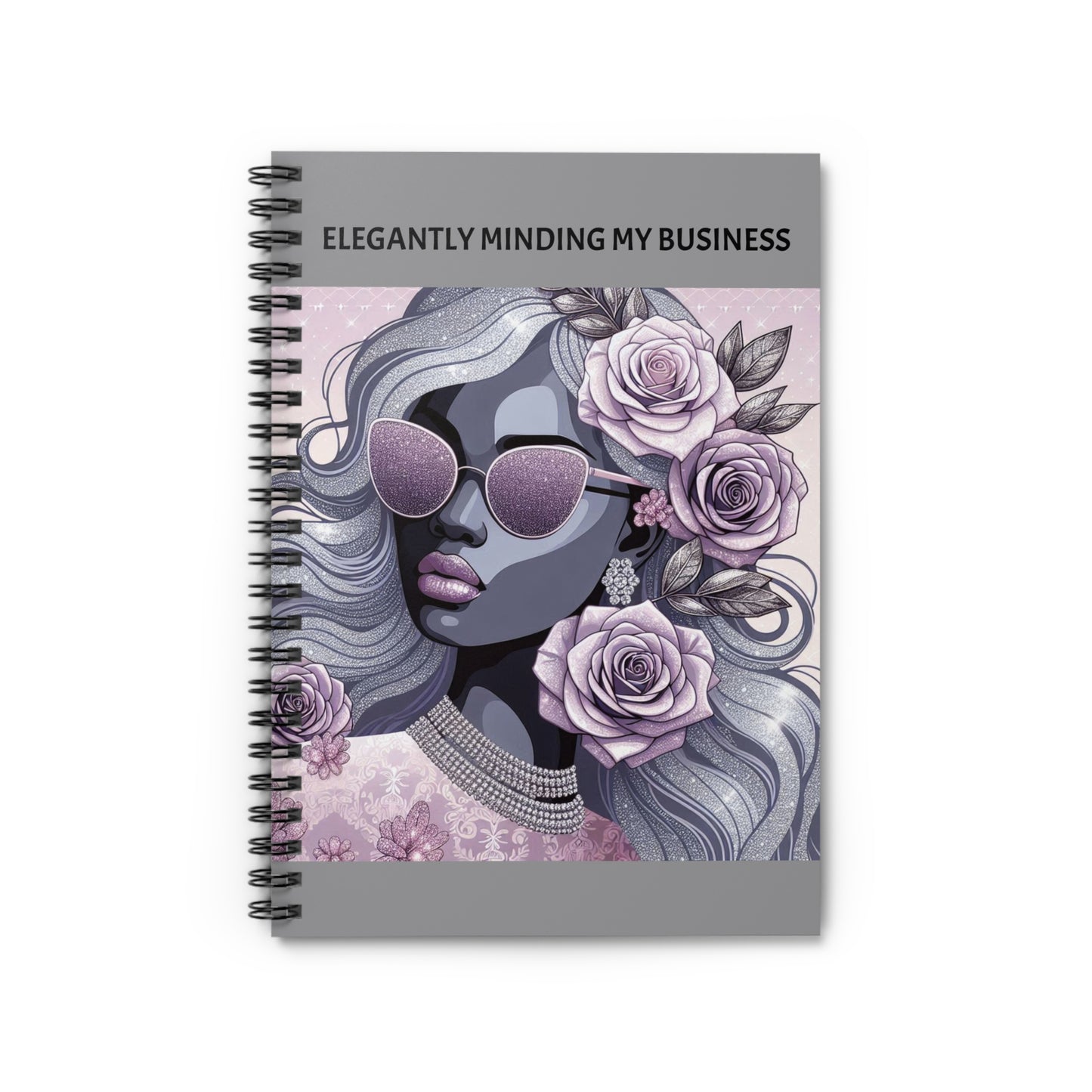 Elegant Business Spiral Notebook - Floral Design, Notebook for Journaling, Gift for Her-ELEGANTLY MINDING MY BUSINESS
