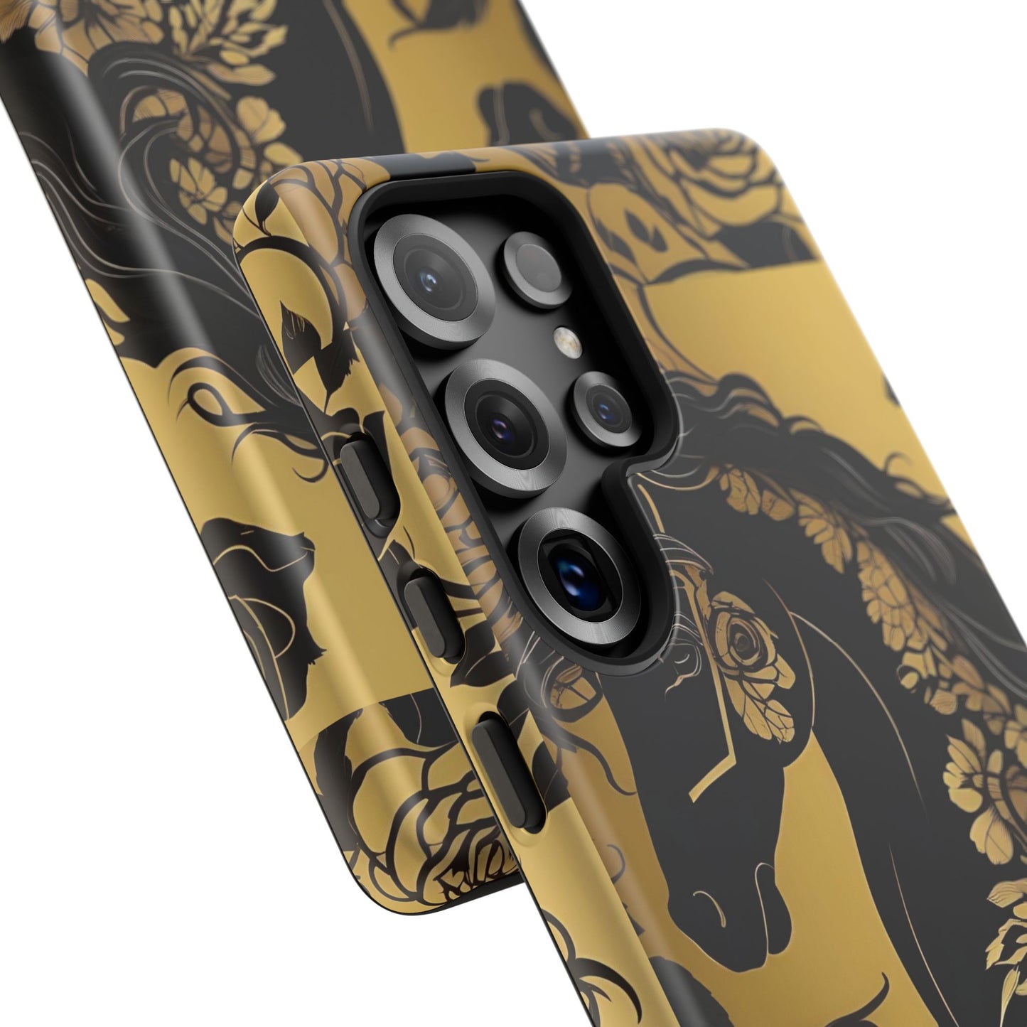 Phone Case - Elegant Horse & Roses Design