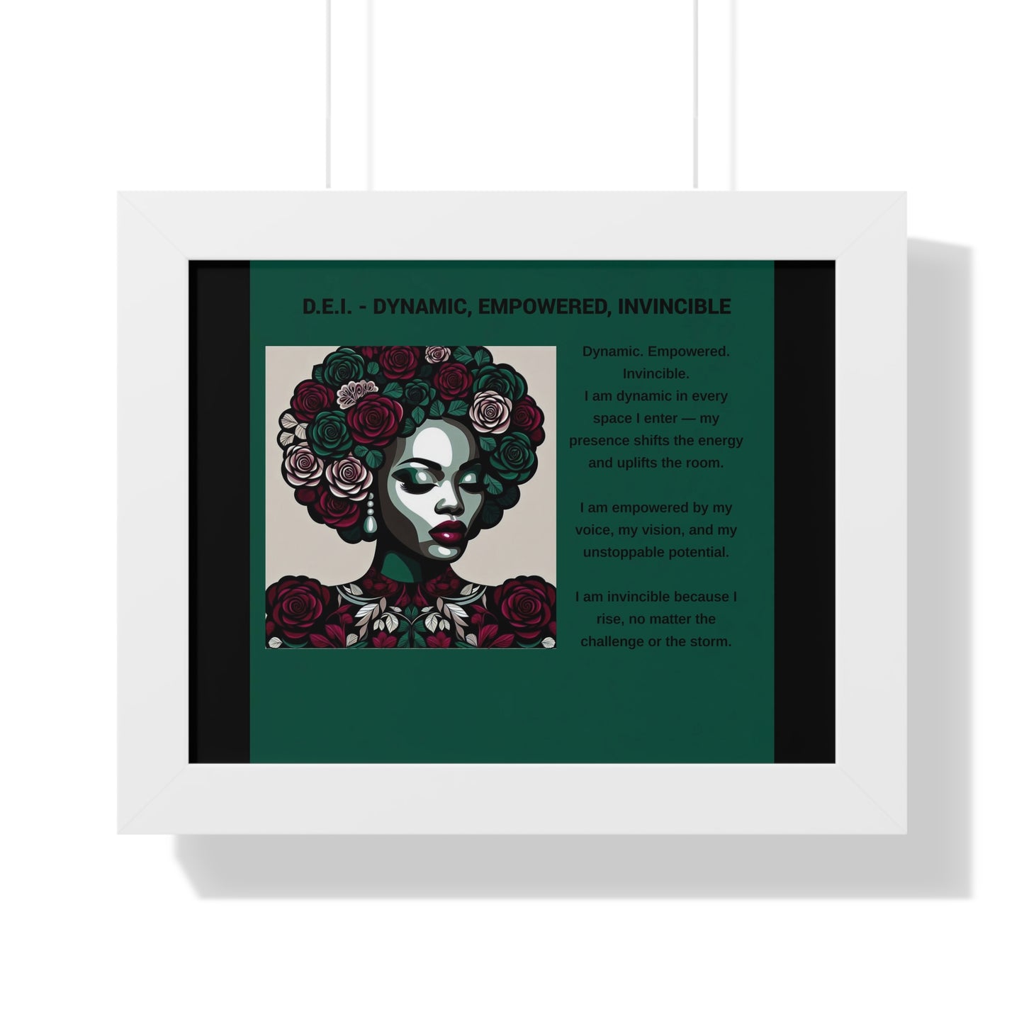 Empowered Woman Framed Poster - Dynamic, Empowered, Invincible Decor for Inspiration