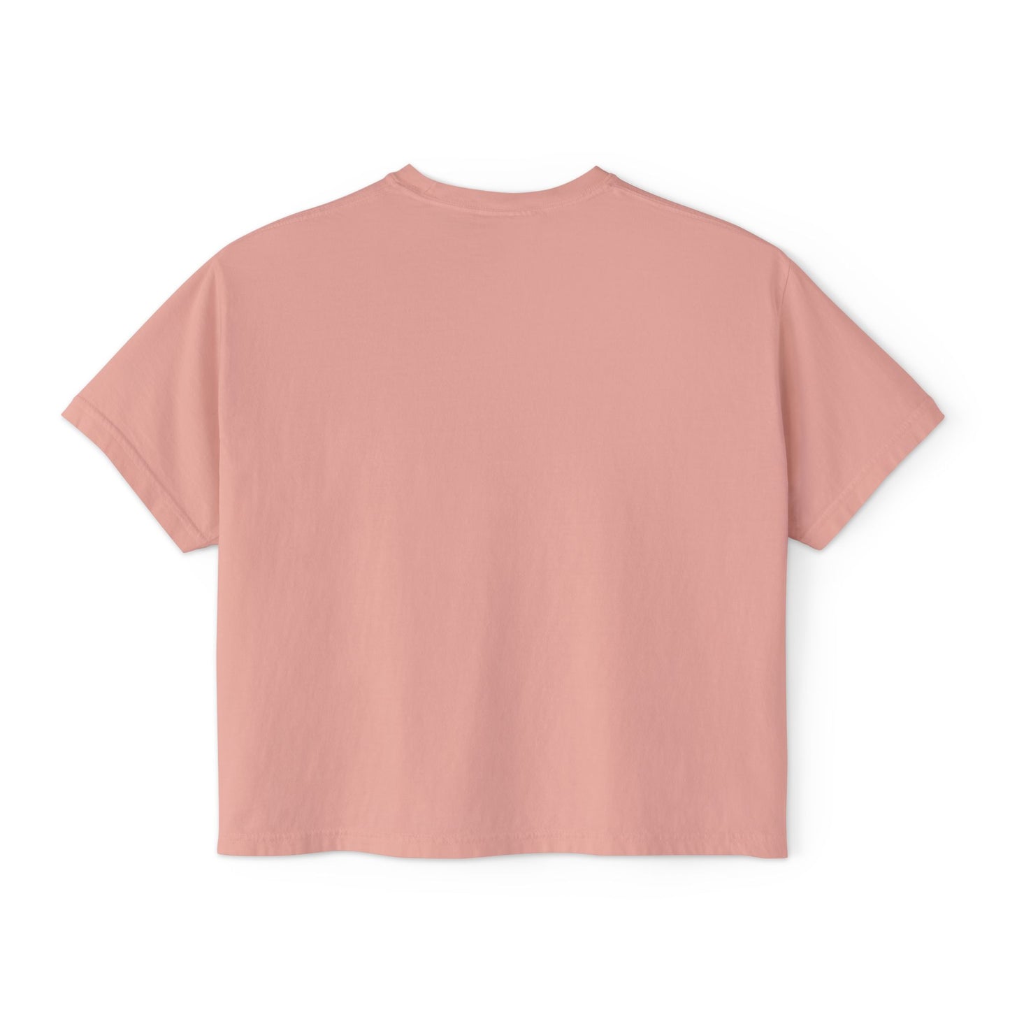 Women's Boxy Tee with Elegant Green Border Pink Striped Baroque Design, Casual Summer Top, Gift for Her, Trendy T-Shirt, Stylish Everyday Wear