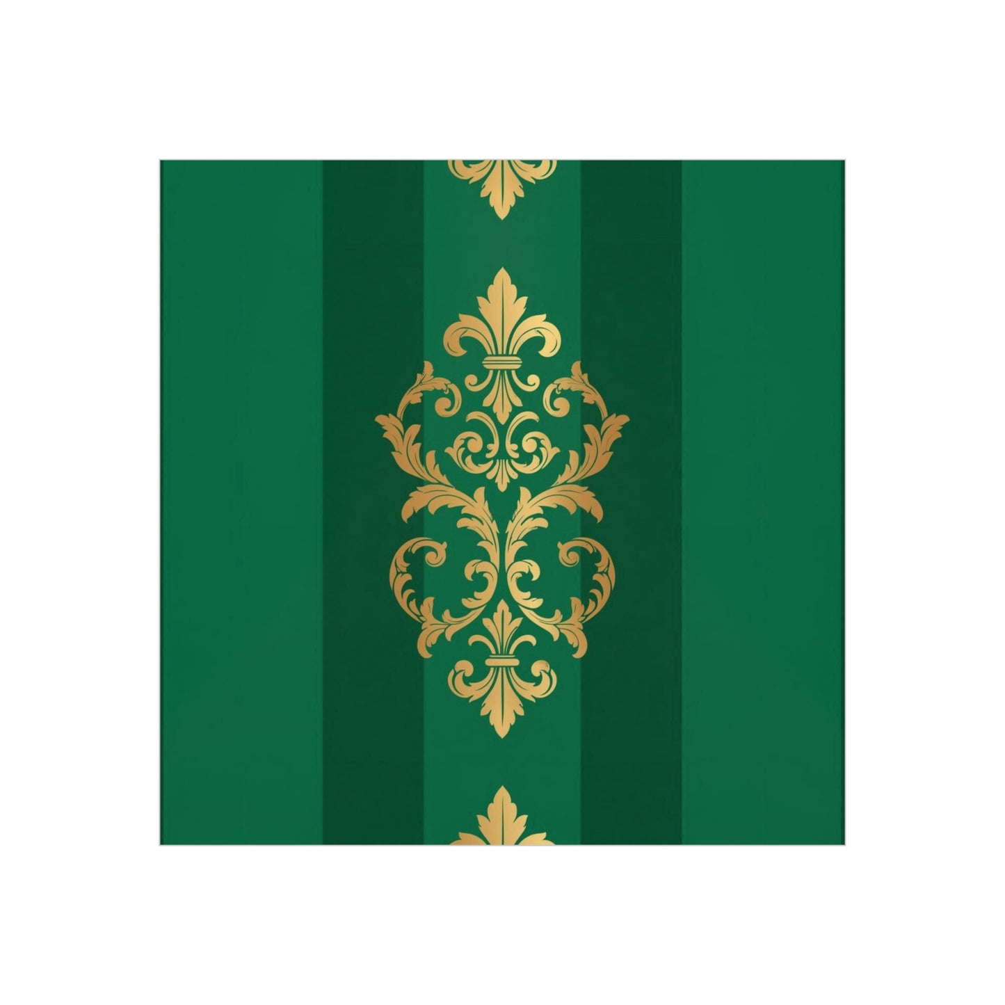 Gold Baroque Green Striped Foam Board Wall Art — Elegant Decorative Plaque