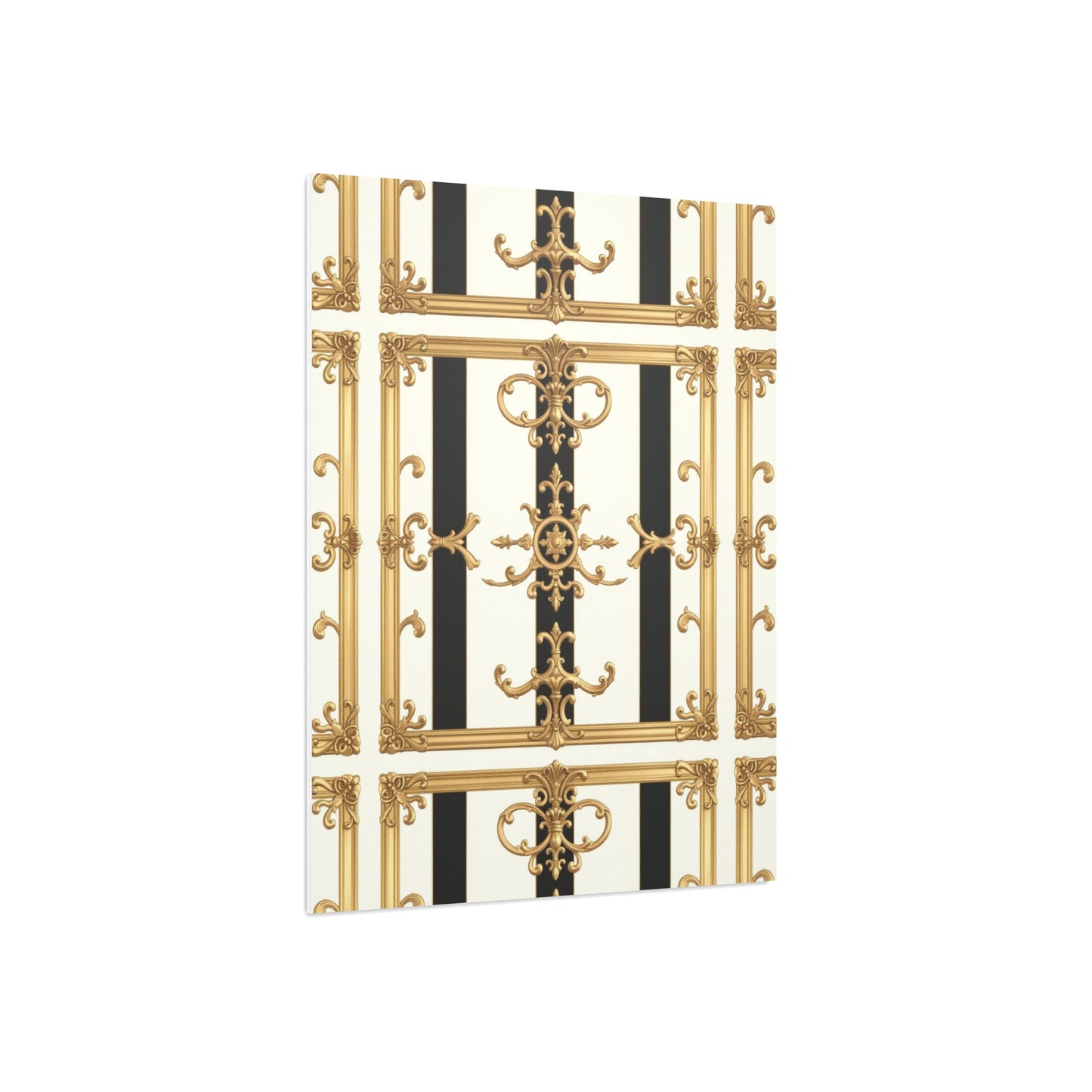 Elegant Foam Board Wall Art, Decorative Display, Home Decor, Office Decor, Visual Boards, Art Displays - Black & White Striped Gold Baroque
