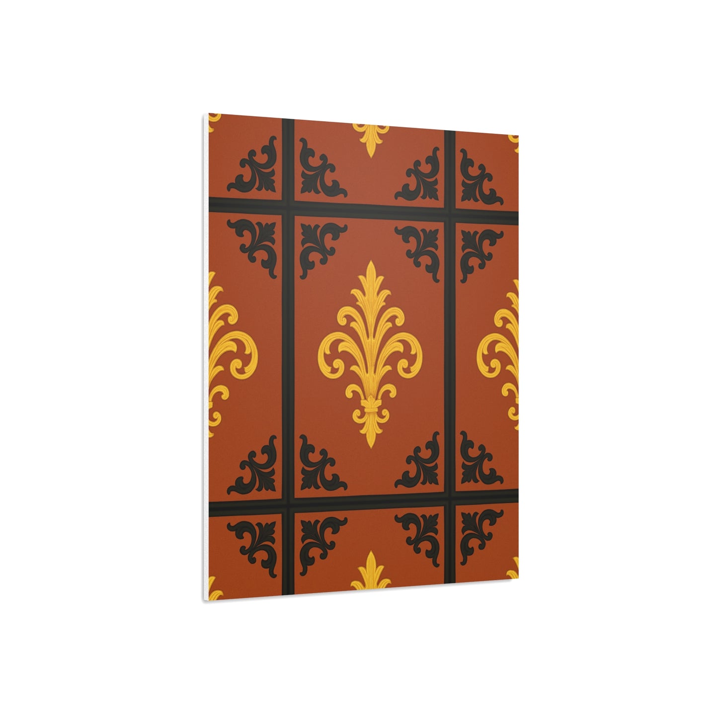 Dusk Terracotta Baroque Foam Board — Baroque Pattern Wall Art (Dusk Terracotta, Gold & Black)