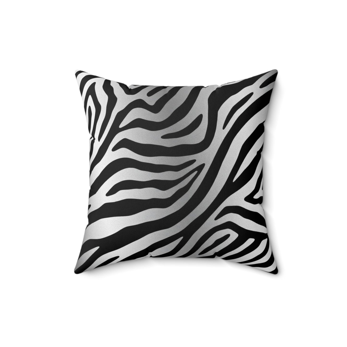 Chic Zebra Stripe Square Pillow - Stylish Home Décor - Silver