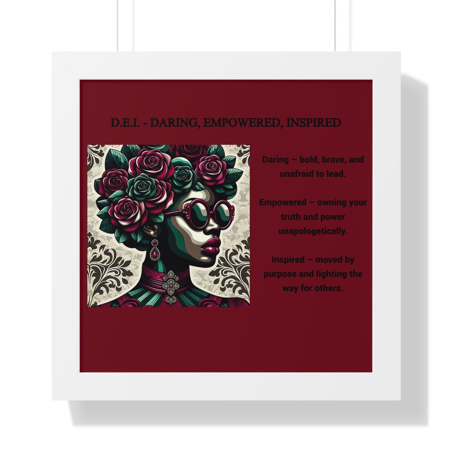 Empowered Women Framed Vertical Poster – Daring, Empowered, Inspired Wall Art for Home Decor