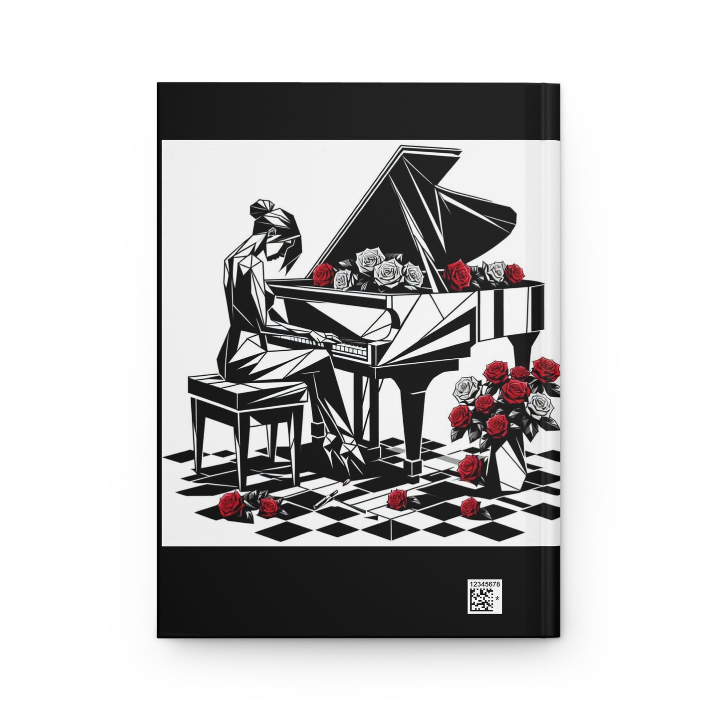 Elegant Piano Rose Hardcover Journal - Perfect for Musicians & Art Lovers