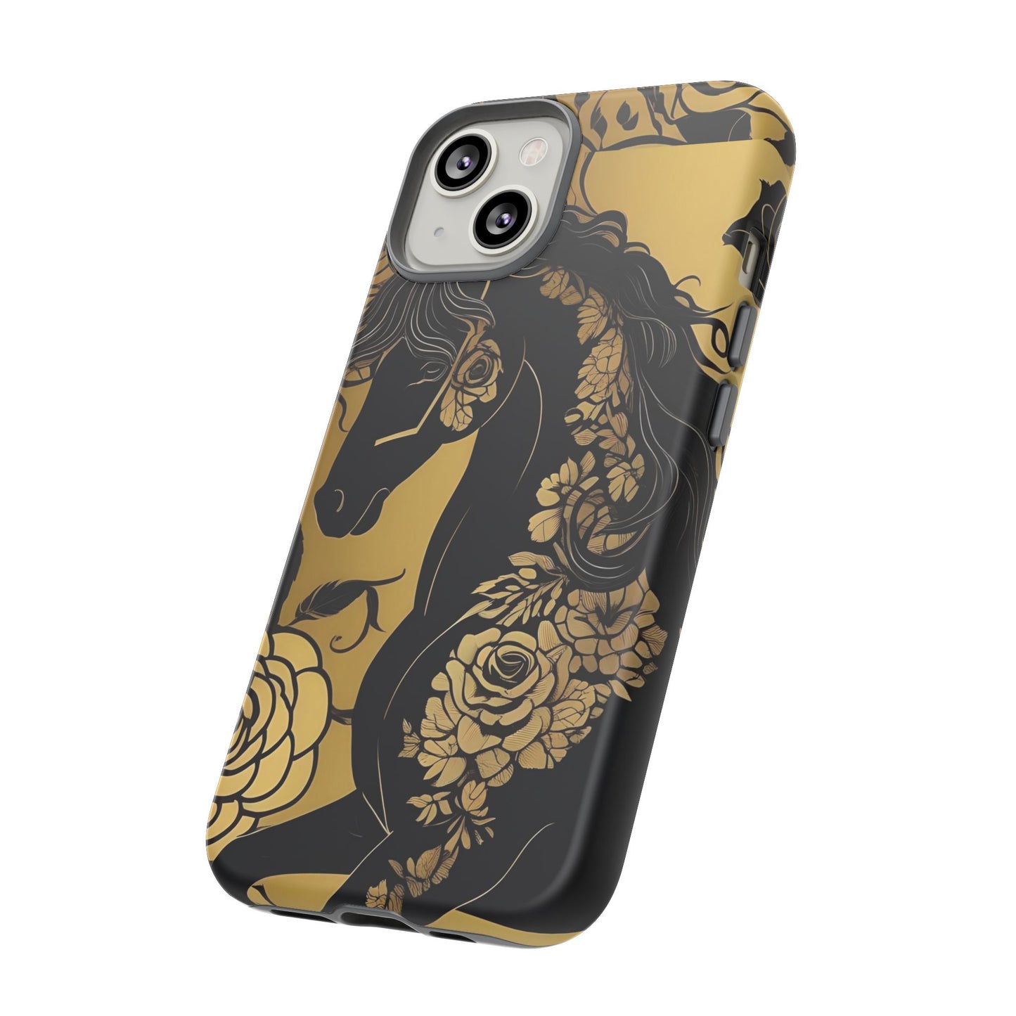 Phone Case - Elegant Horse & Roses Design