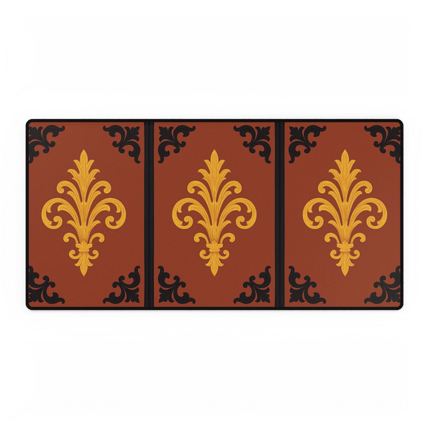 Dusk Terracotta Baroque Victorian Desk Mat — Ornate Gaming/Office Desk Pad