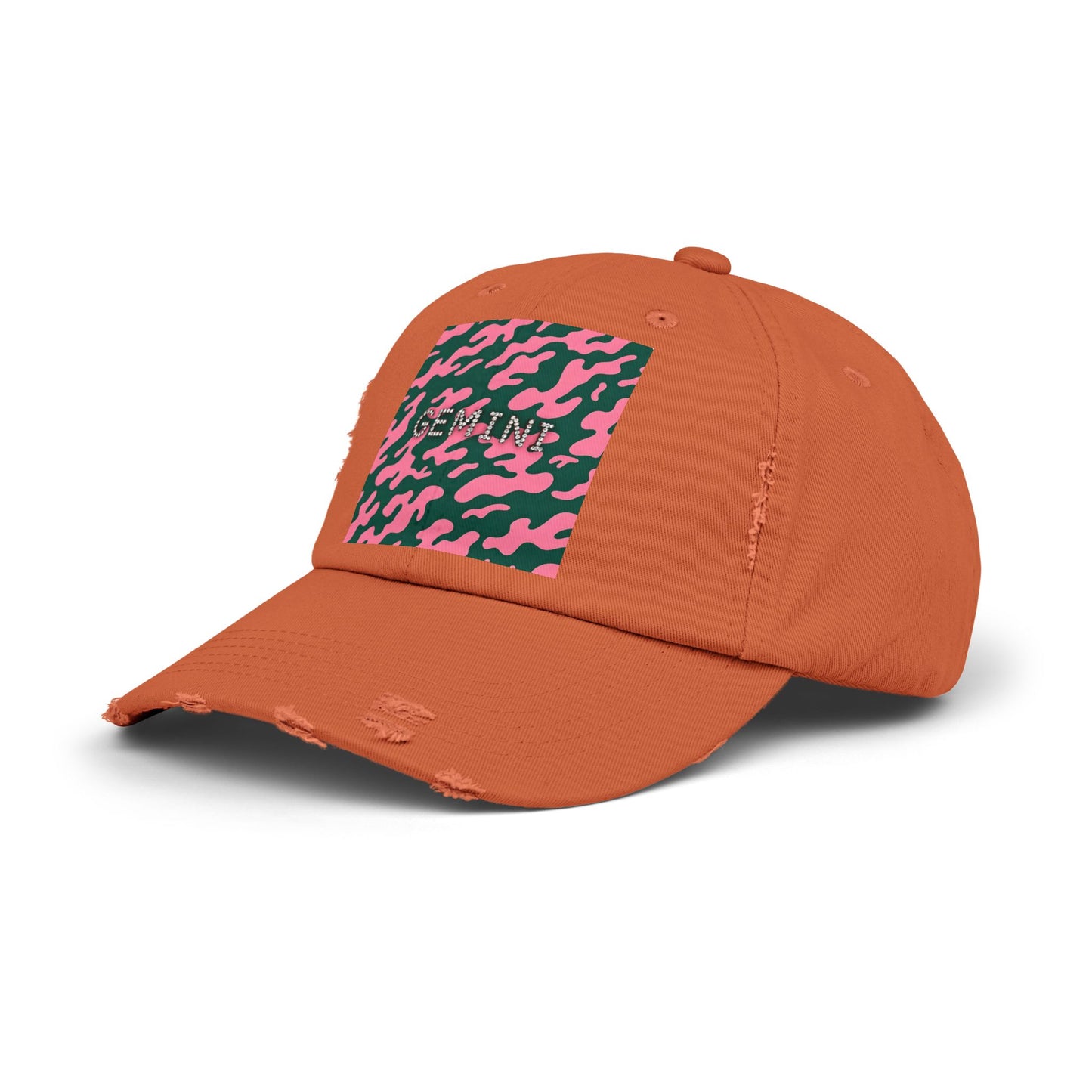 Gemini Distressed Cap - Trendy Unisex Camo Hat for Astrology Lovers