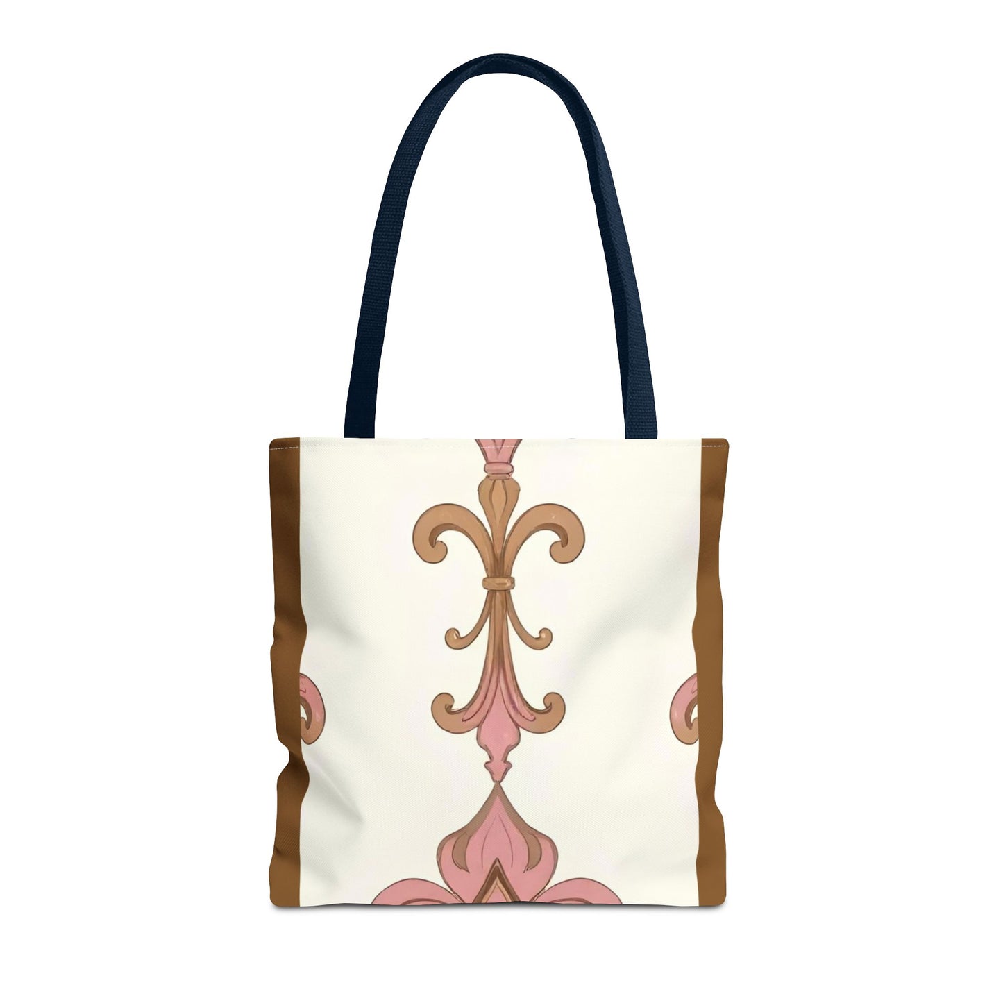 Elegant Floral Tote Bag - Perfect for Everyday Use, Shopping, Gifts, Summer Outings, and Special Occasions - Brown Striped Pink Arabesque