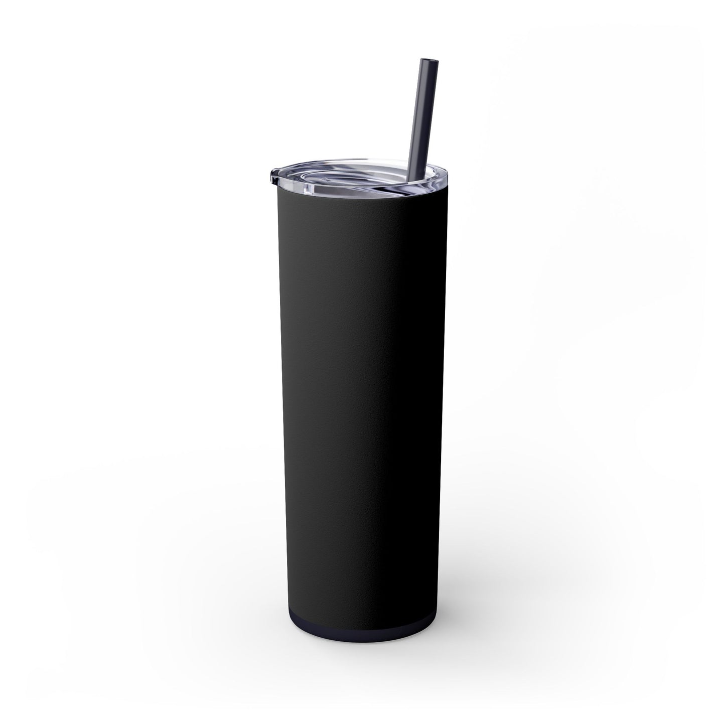 Stylish Black Skinny Tumbler with Straw, 20oz - Perfect for Coffee, Juice, and Smoothies, Ideal Gift for Any Occasion