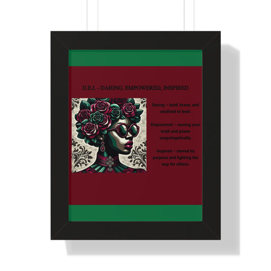 Empowered Women Framed Vertical Poster – Daring, Empowered, Inspired Wall Art for Home Decor