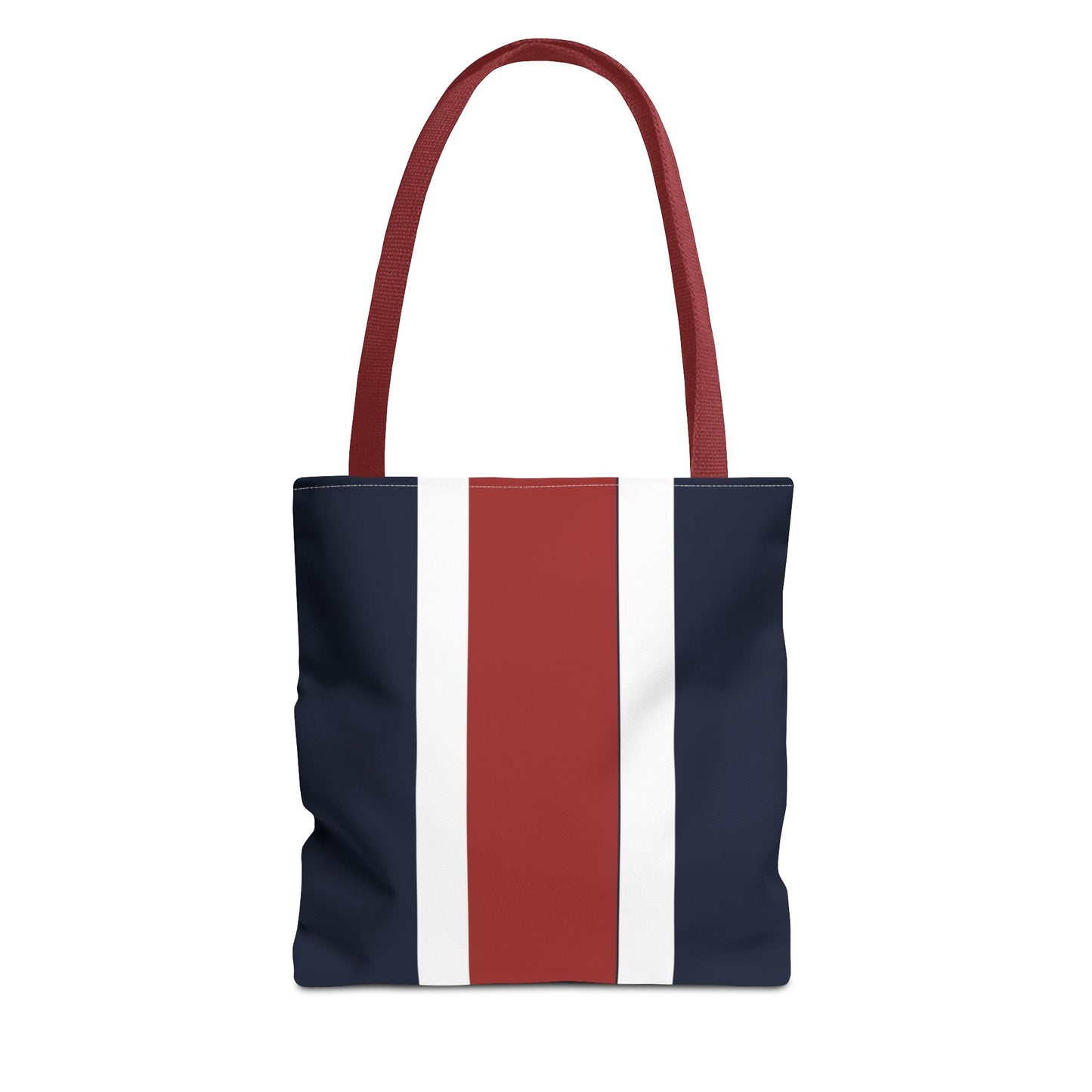 Lunar Midnight & Red-White Striped Tote Bag, Summer Beach Bag, Casual Shopping Tote, Patriotic Gift for Her, Travel Accessory