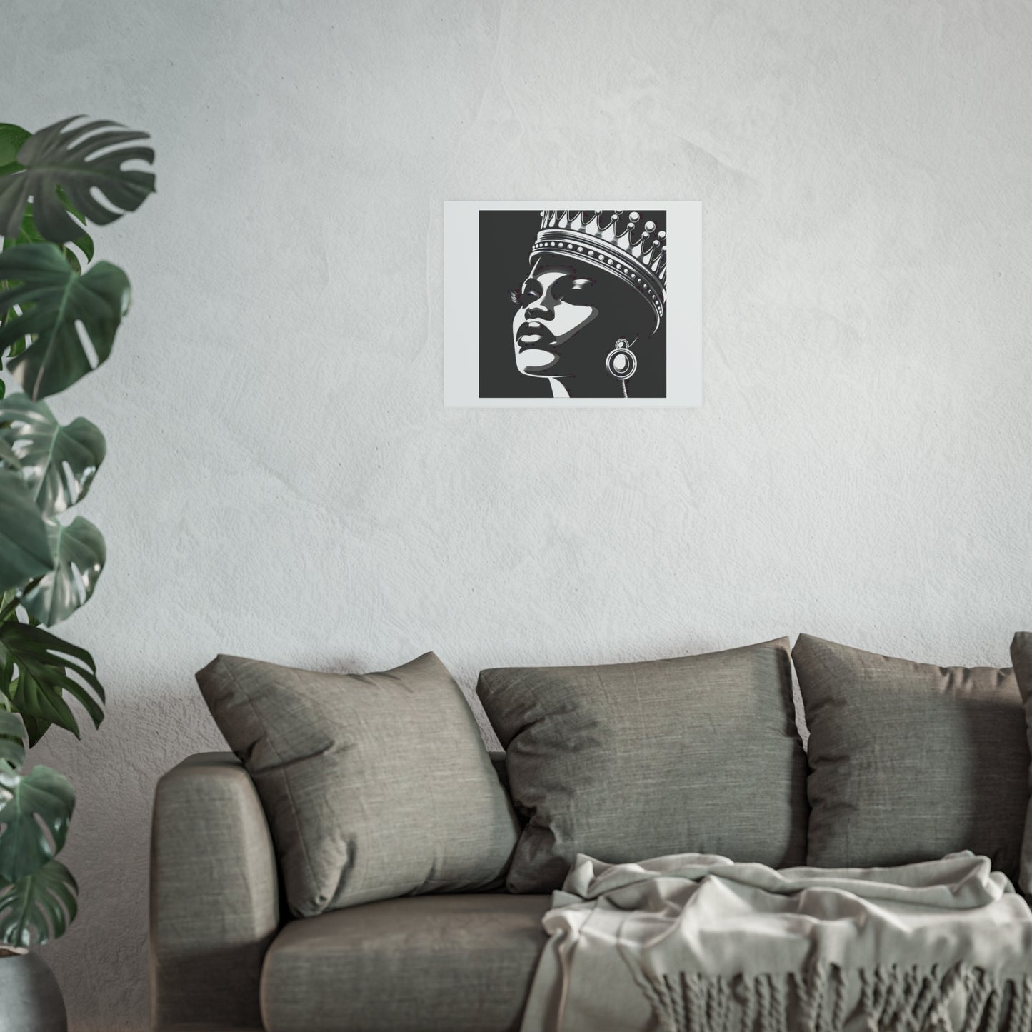 Elegant Crowned Queen Poster - Black & White Art Print, Wall Decor, Home Aesthetic, Gift Idea, Birthday, Celebrations