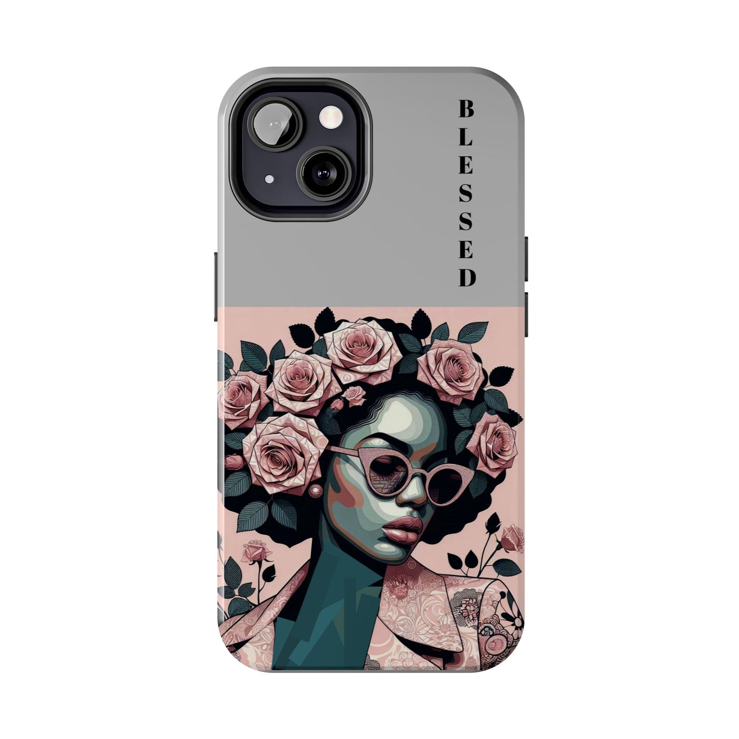 Blessed Floral Tough Phone Cases | Unique Gift for Her, Gift for Mom, Stylish Protection, Birthday Present, Black Girl Art