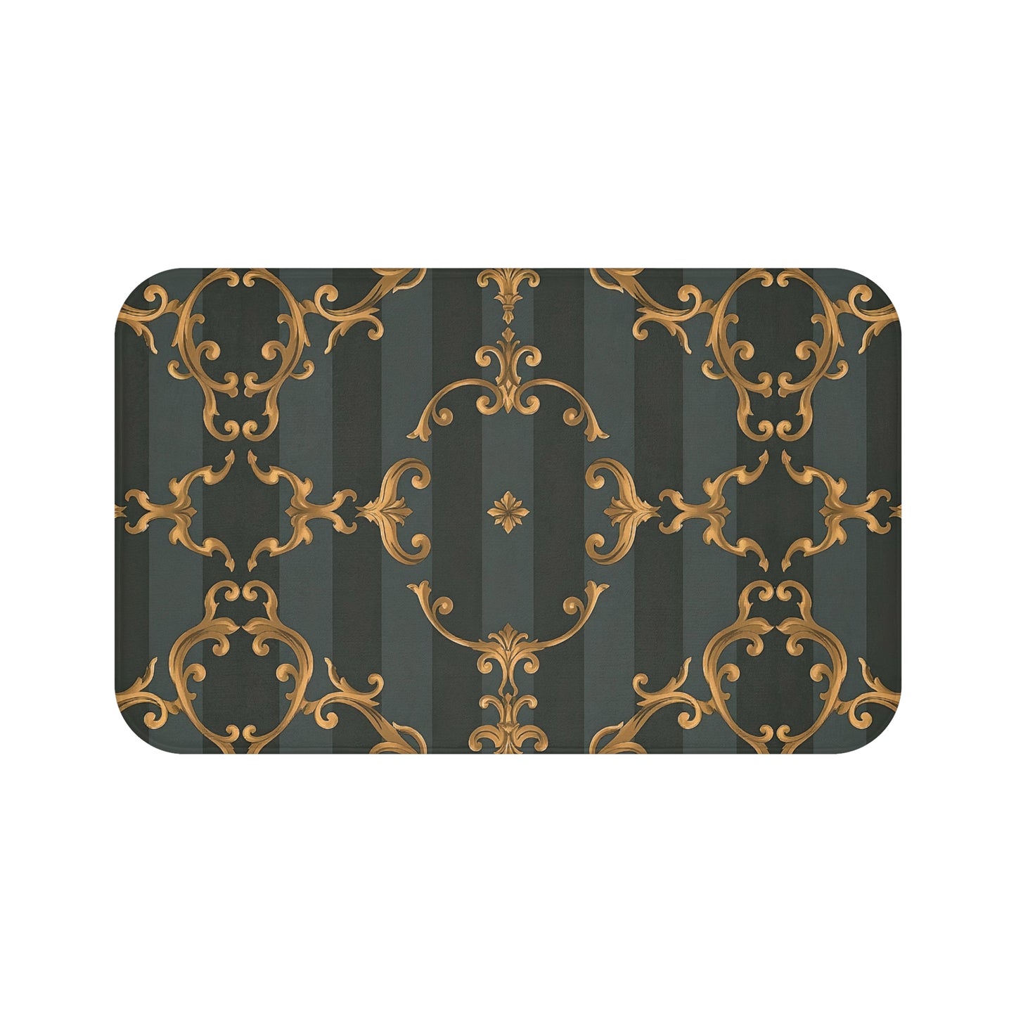 Elegant Gold Pattern Bath Mat - Luxurious Comfort for Your Bathroom