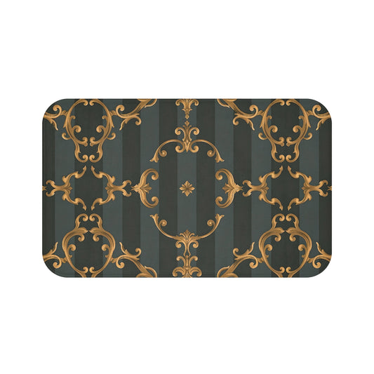 Elegant Gold Pattern Bath Mat - Luxurious Comfort for Your Bathroom