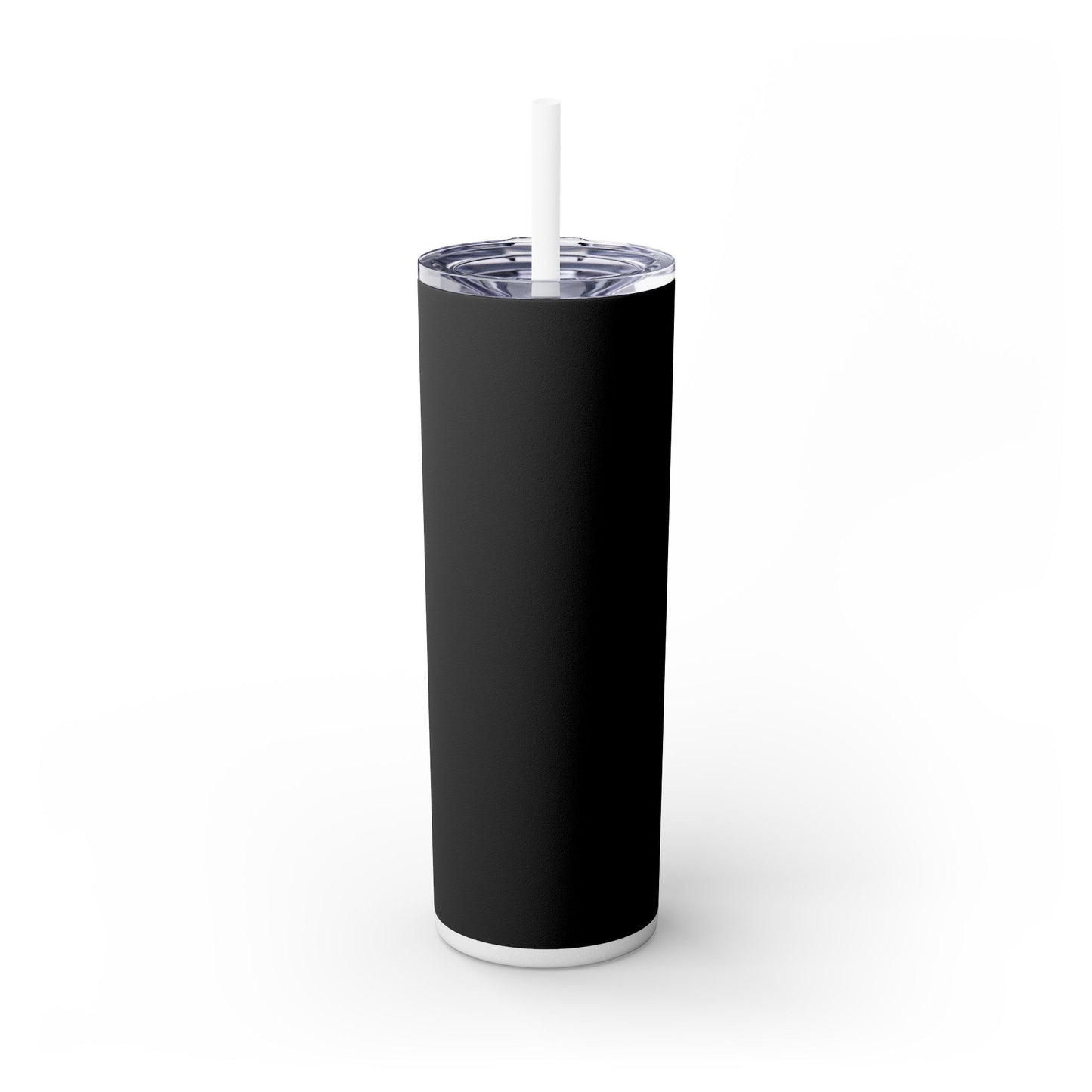 Stylish Black Skinny Tumbler with Straw, 20oz - Perfect for Coffee, Juice, and Smoothies, Ideal Gift for Any Occasion