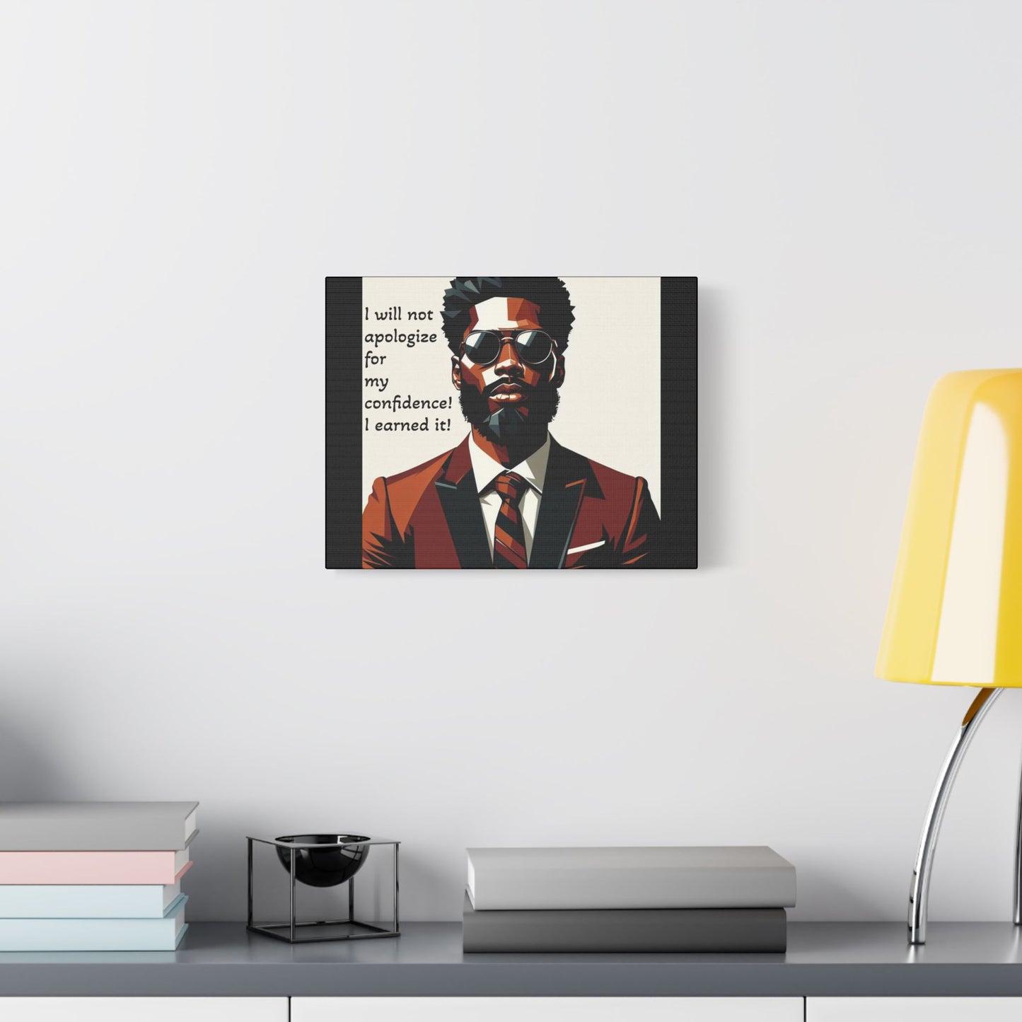 Afro Art Print Canvas, Wall Decor, Satin Stretched Canvas, African American Art, Office Decor, Home Decor - Confident Man In Suit