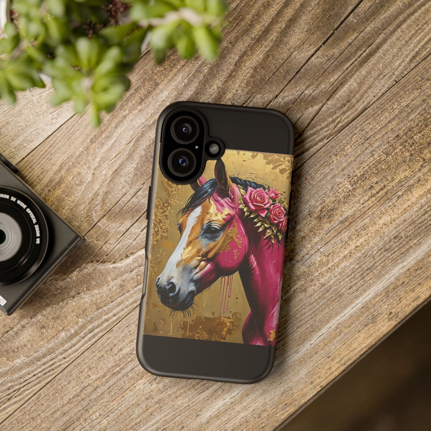 Phone Case - Elegant Horse Damask Design