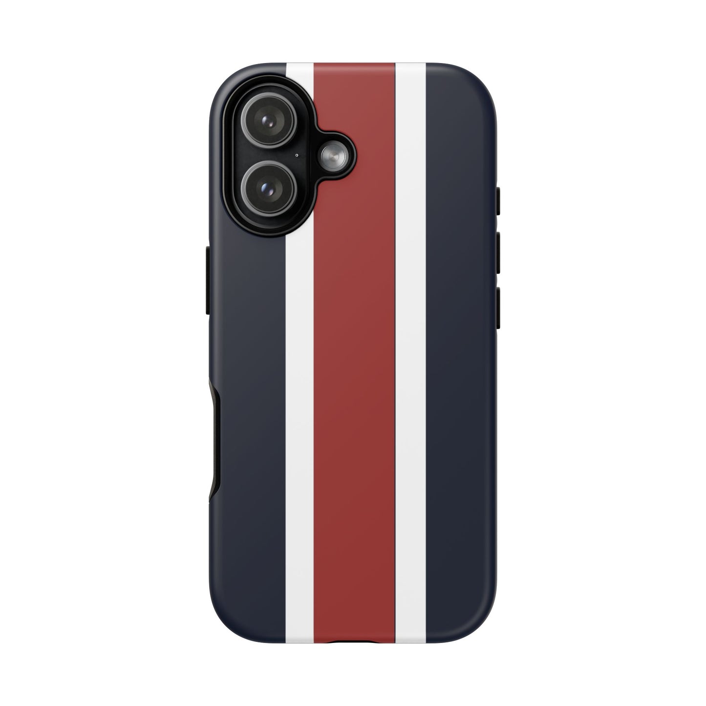 Lunar Midnight & Red-White Striped Stylish Phone Case - Tough Cases, Custom iPhone Cover, Sleek Phone Accessories, Gifts for Him/Her