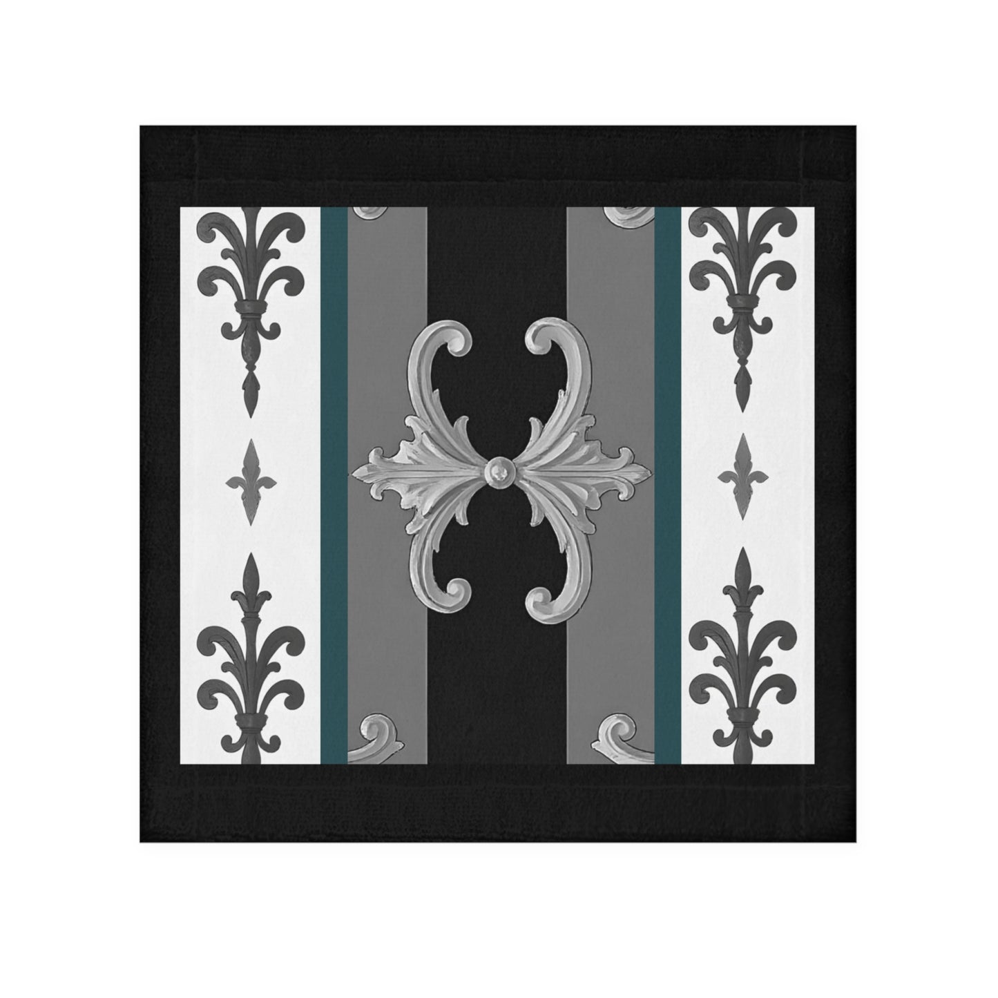 Elegant Vintage Face Towel – Luxurious Gold Pattern for Home & Spa - Striped Minimal Damask