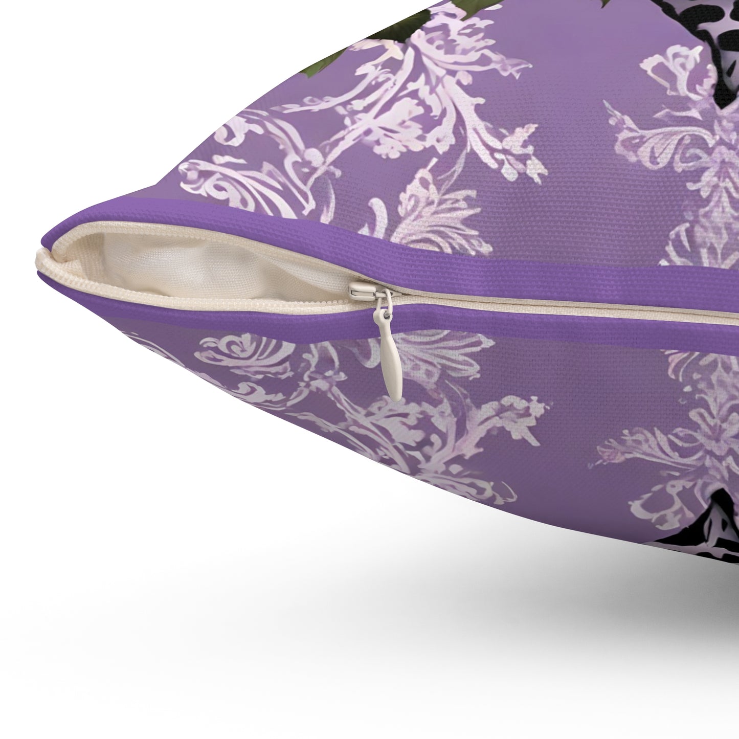Elegant Leopard Floral Square Pillow – Stylish Home Décor Accent - Lilac Leopard