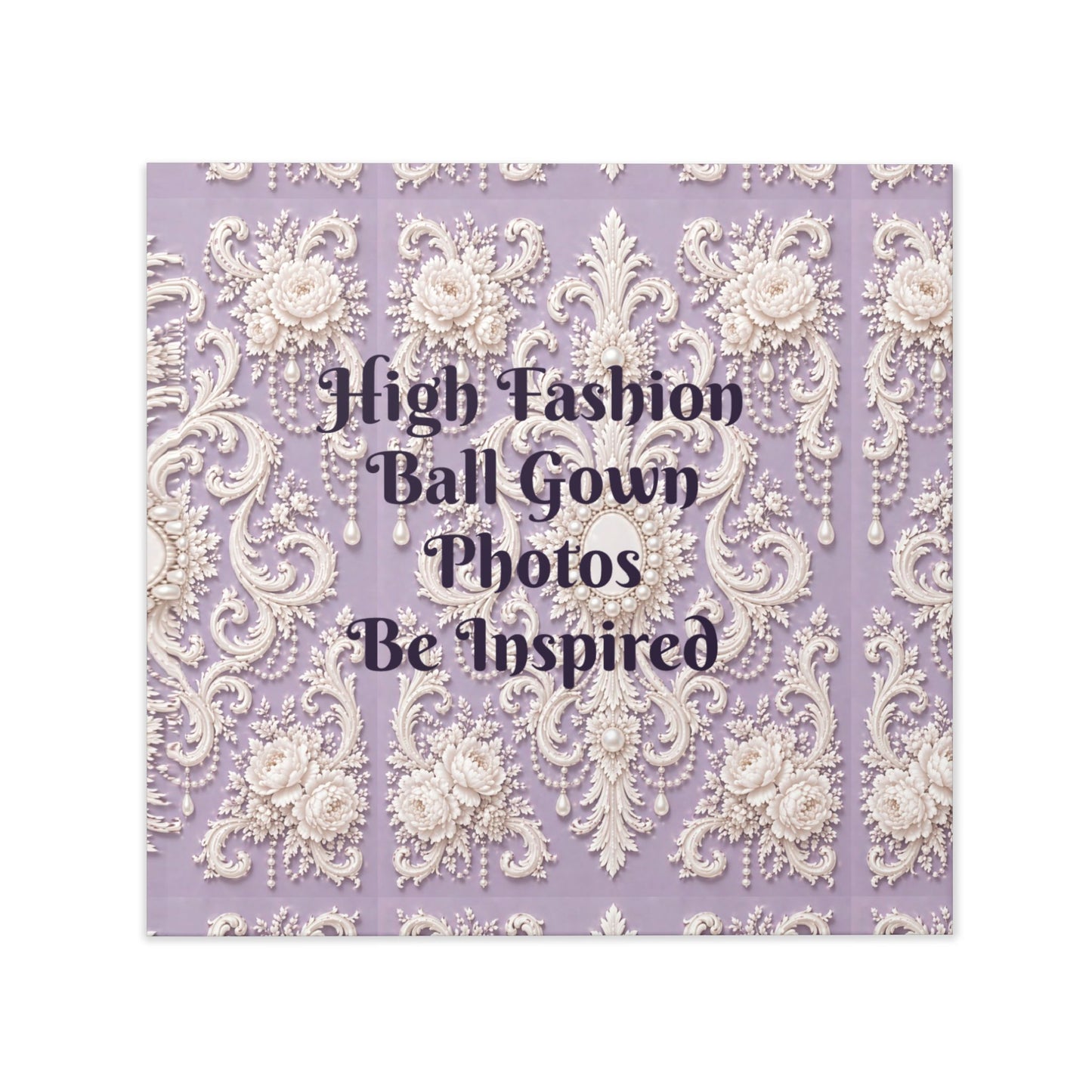 High Fashion Photos Featuring Ball Gowns - Lavender Rococo Hardcover Photo Book — Elegant Vintage-Style Keepsake